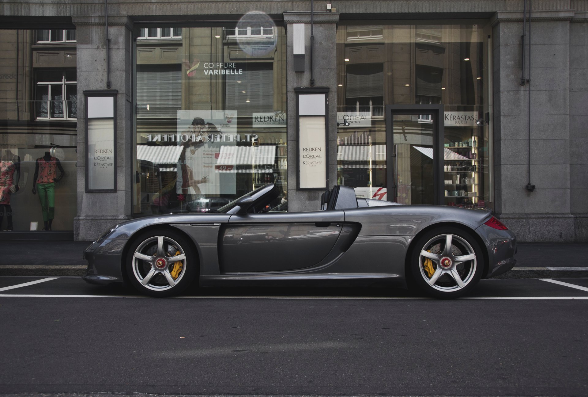 porsche carrera gt silber straße geschäft porsche silber supercar