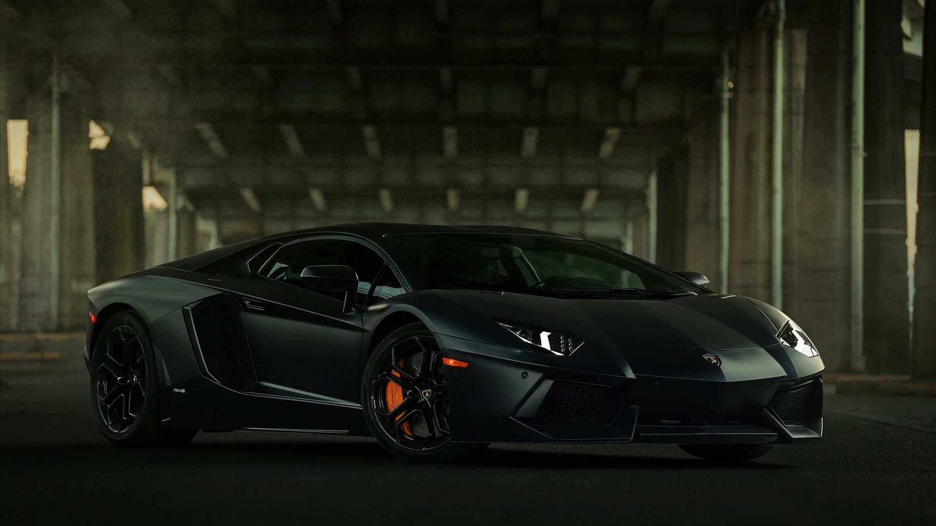 lamborghini aventador lp700-4 negro puente freno superdeportivo