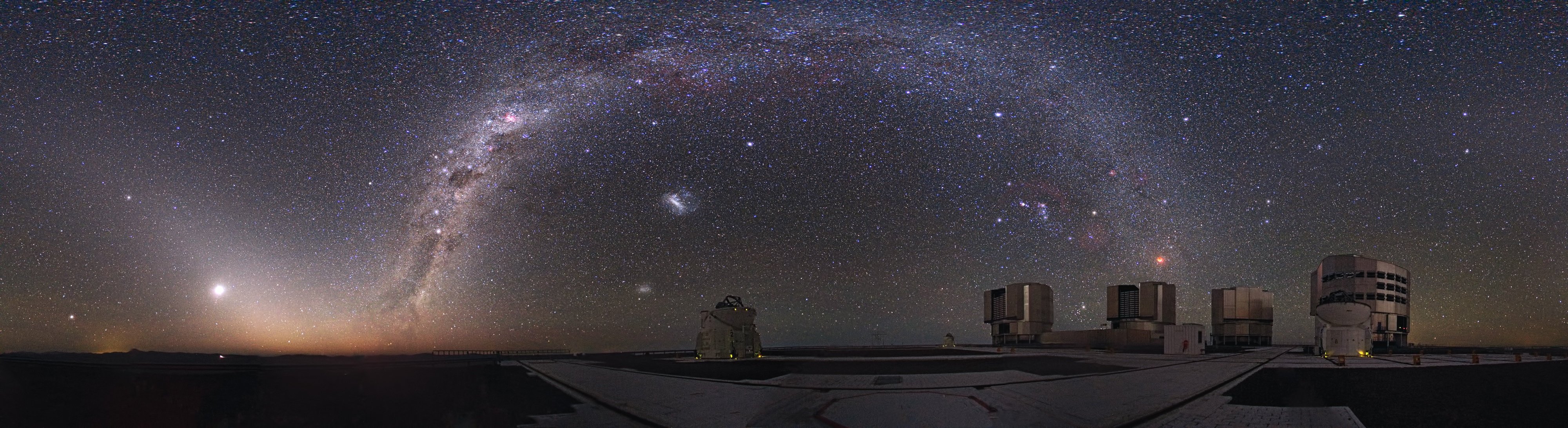 galassia via lattea orione luna telescopio venere notte cielo stelle costellazioni