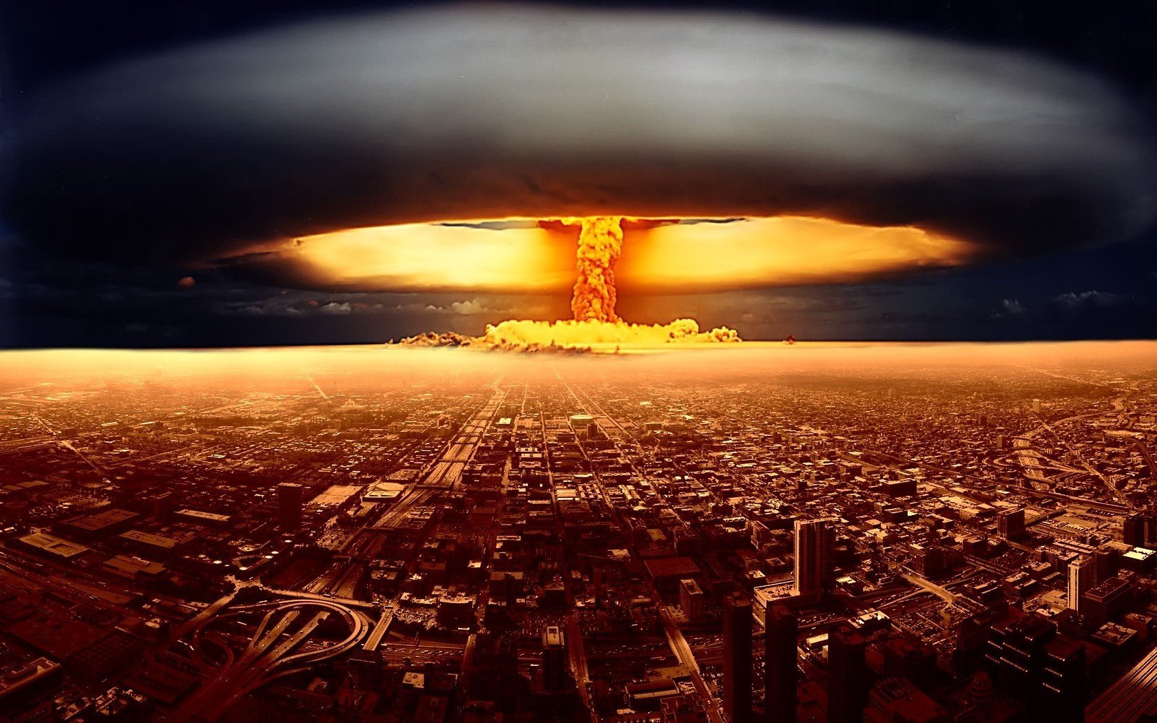 the city a nuclear explosion light disaster megapoli