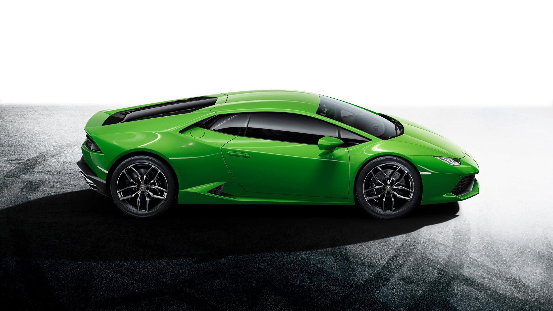 lamborghini huracan lp610-4 zielony lamborghini boczne auto