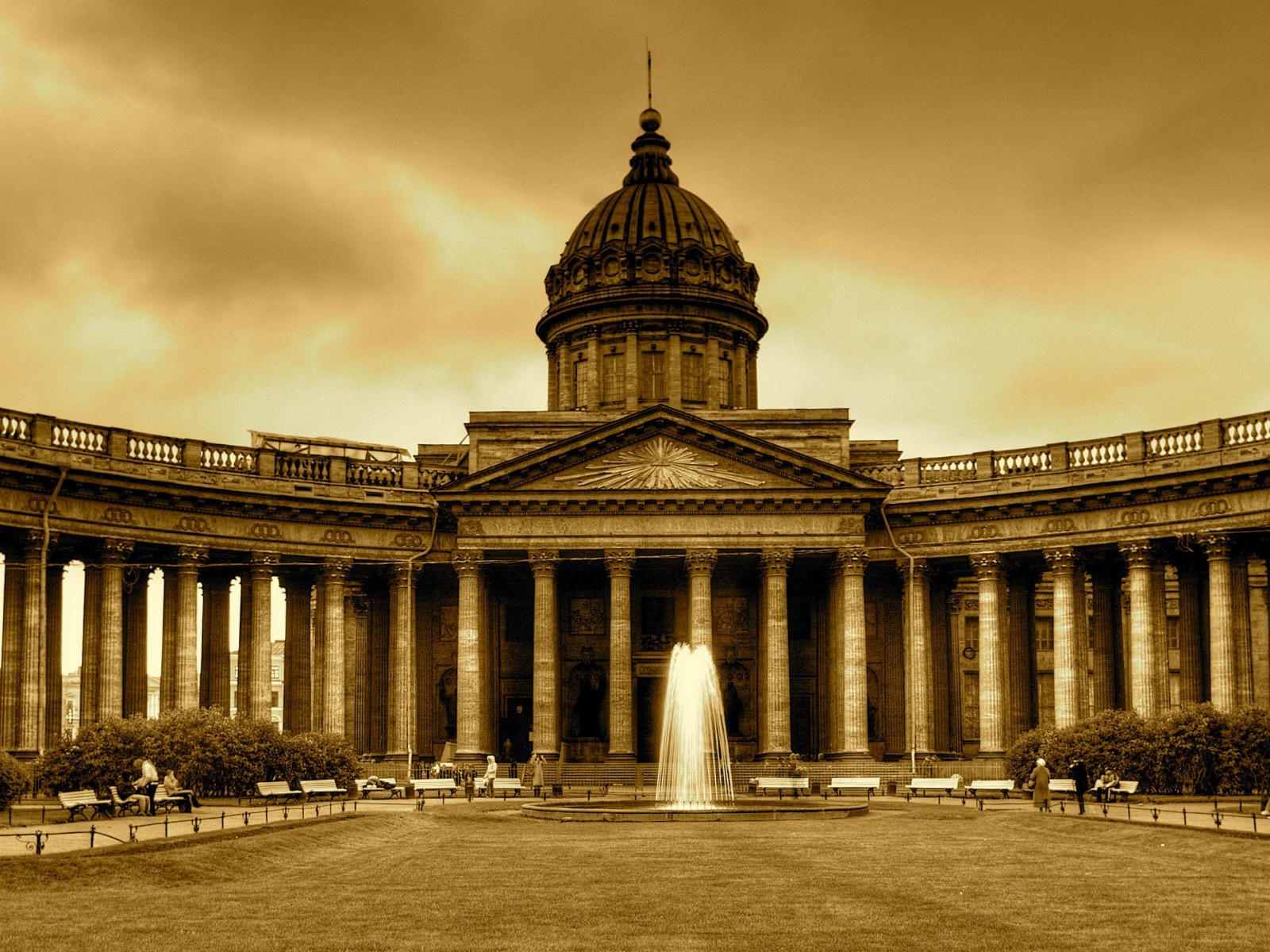 kasaner kathedrale st. petersburg peter sepia