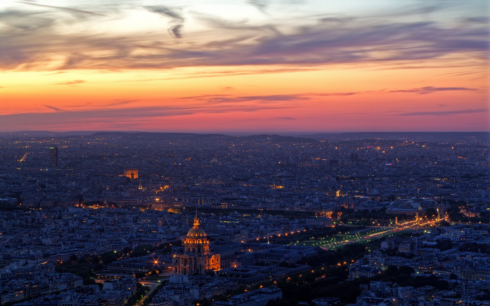 paris abend lichter wolken