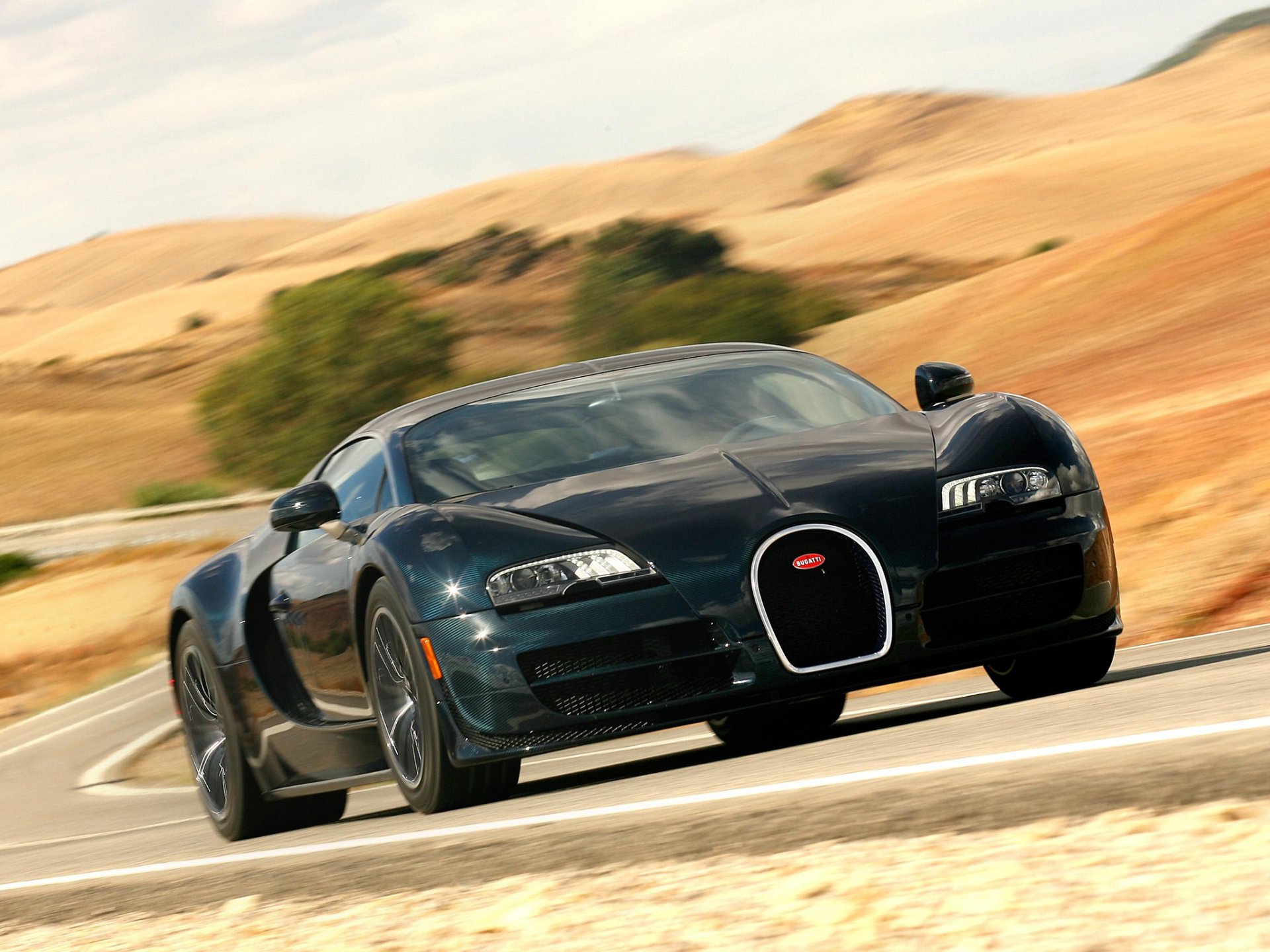 bugatti veyron 16.4 super sport delantero auto carretera velocidad