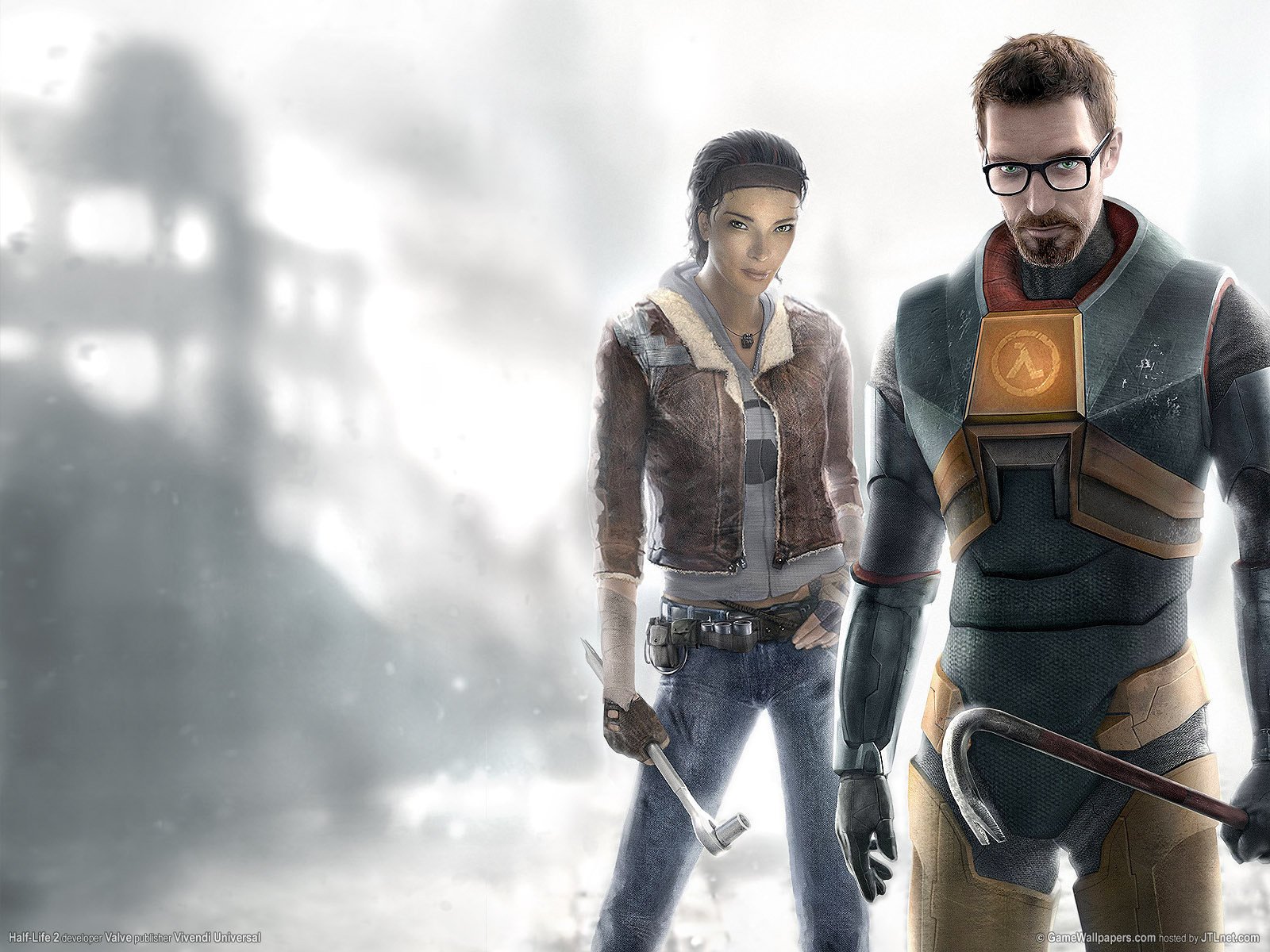 half-life 2 gordon freeman alix city-17 city-17 ciudad ruinas resistencia dibujos