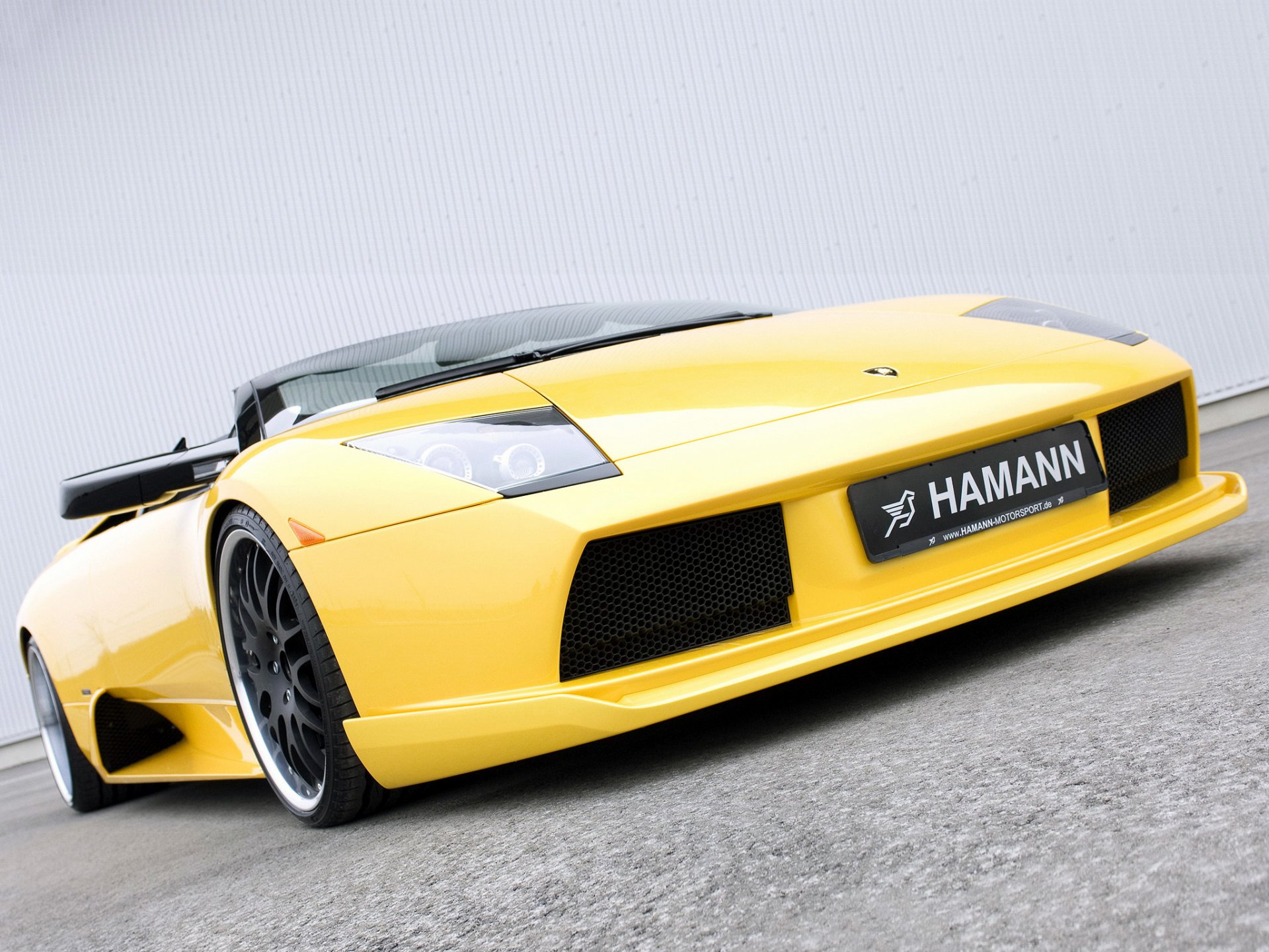 hamann lamborghini murcielago roadster vista frontale messa a punto supercar giallo