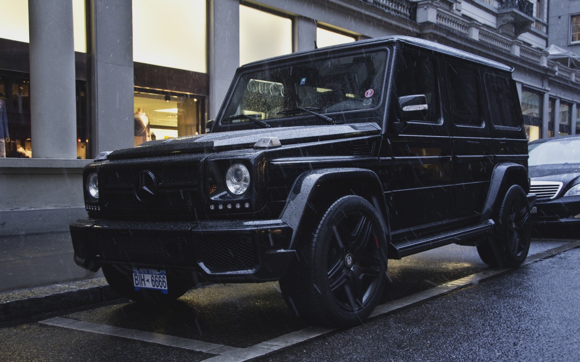 tuning jeep schwarz g55 amg front mercede