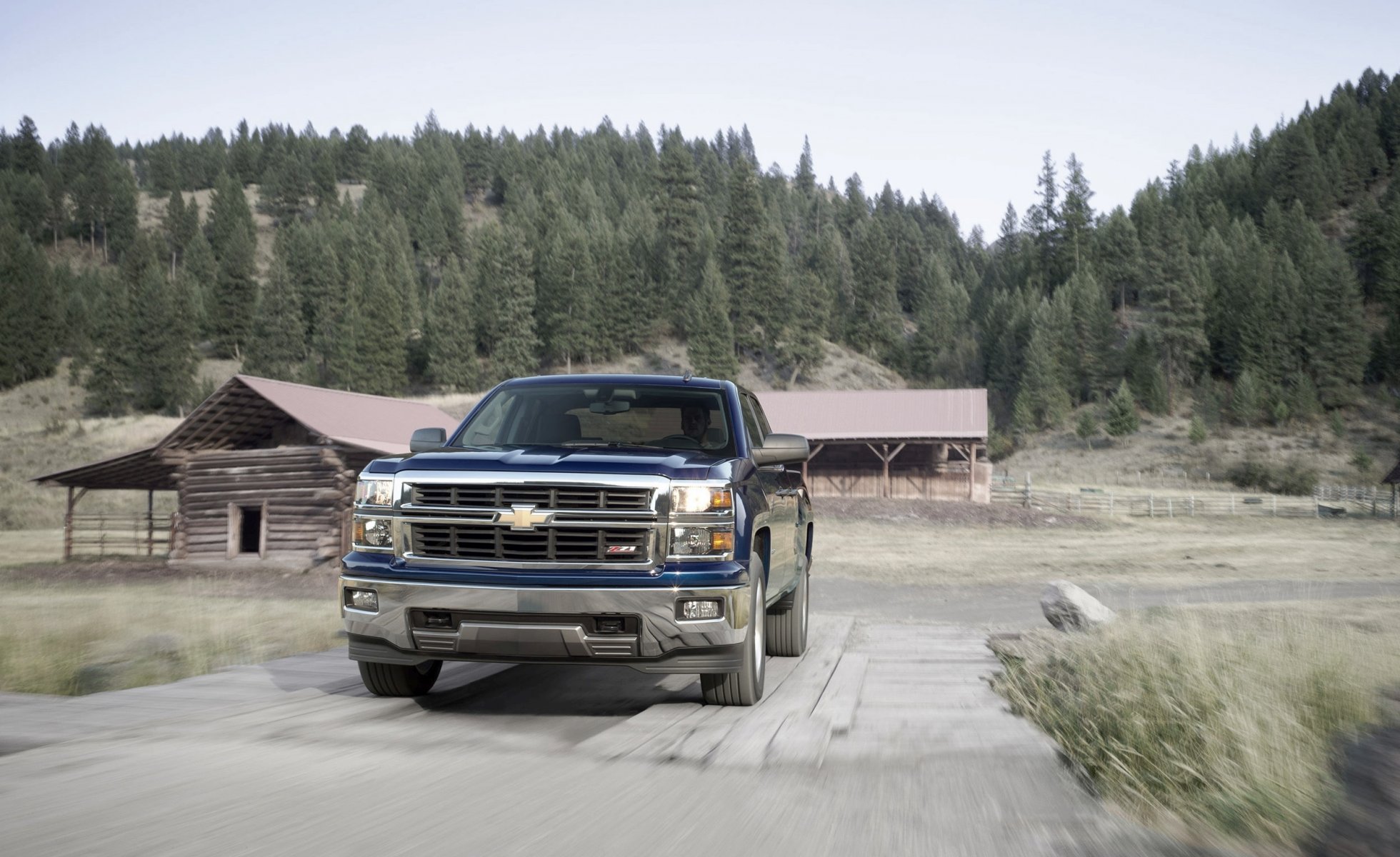 chevrolet silverado chevrolet blue jeep forest day