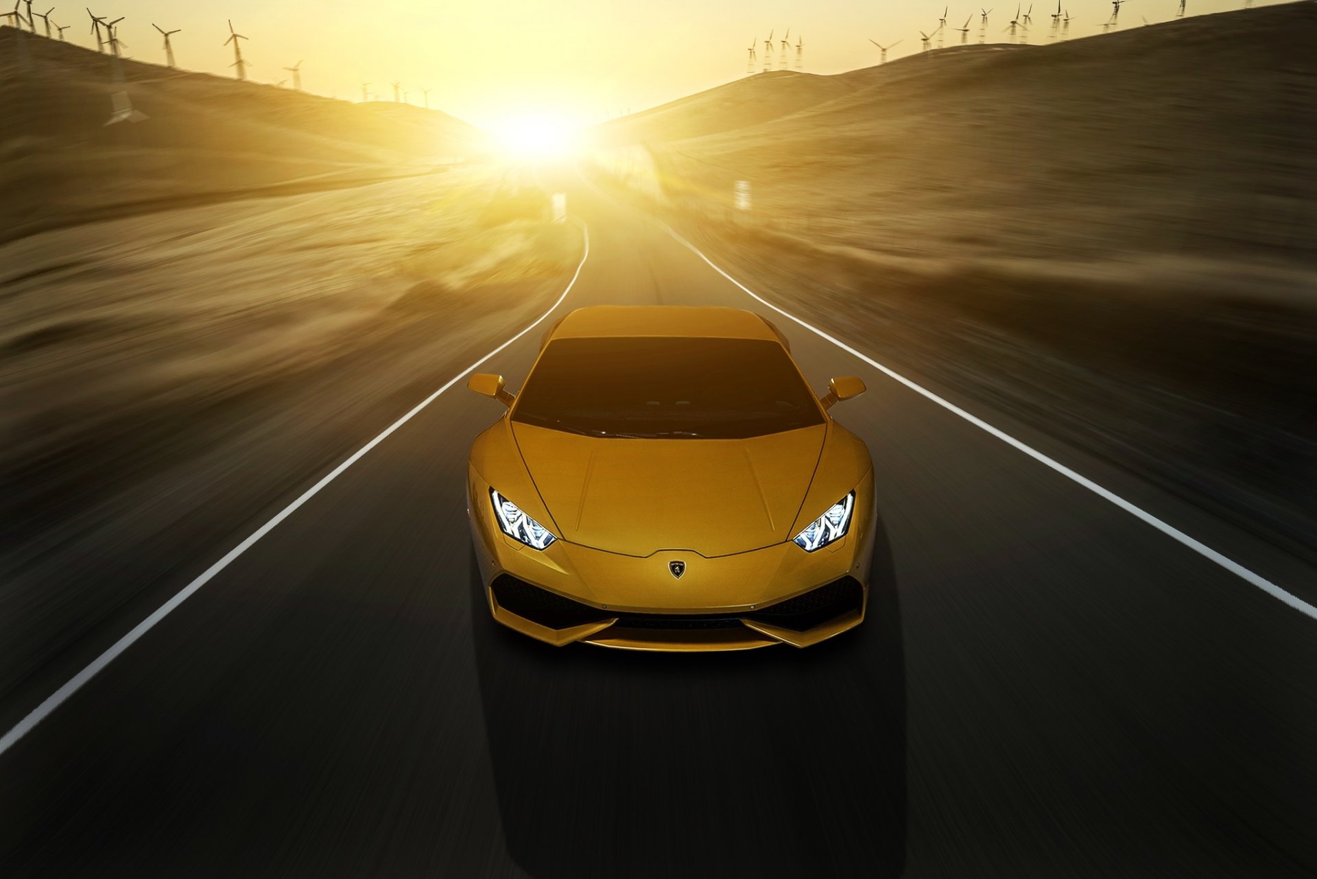 lamborghini uracan lp 610-4 lb724 puesta del sol amarillo frente