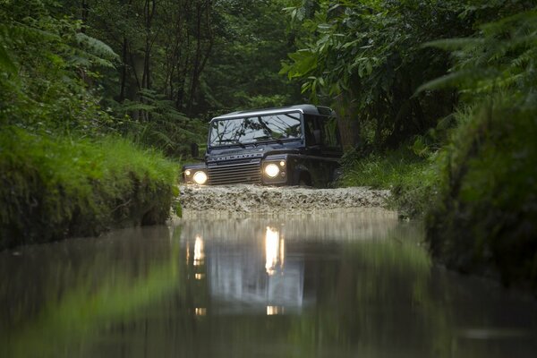 Land rover SUV in nature