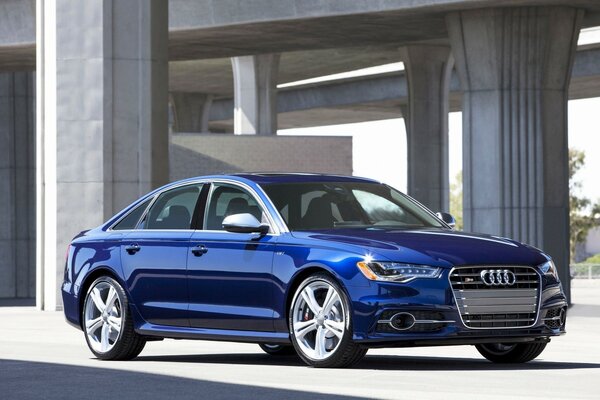 Beautiful blue car , Audi