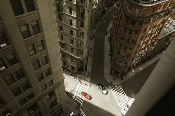 View from the window of the intersection in New York