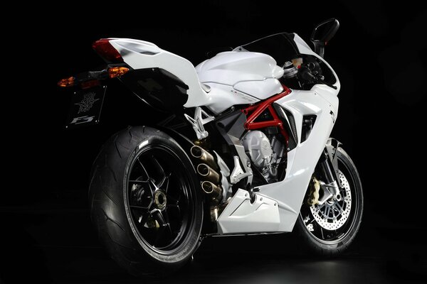 Italian white sport bike agusta