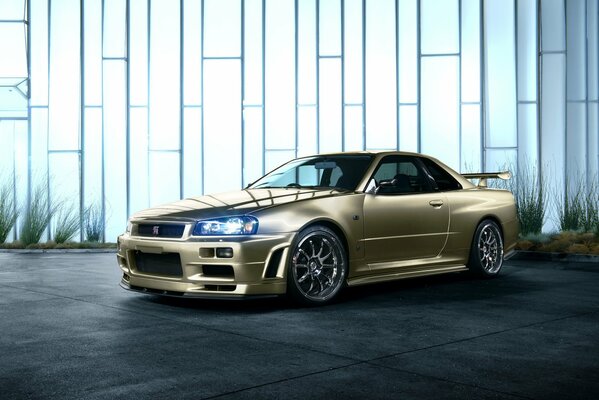 Nissan Skyline Auto Wallpaper auf hellem Hintergrund