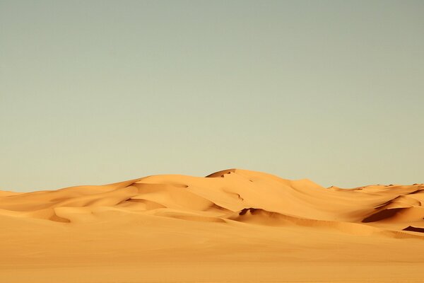 El soleado desierto de arena de barkhana