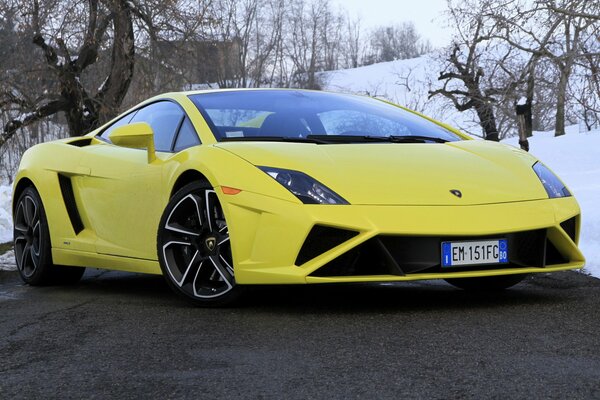 Lamborghini yellow supercar