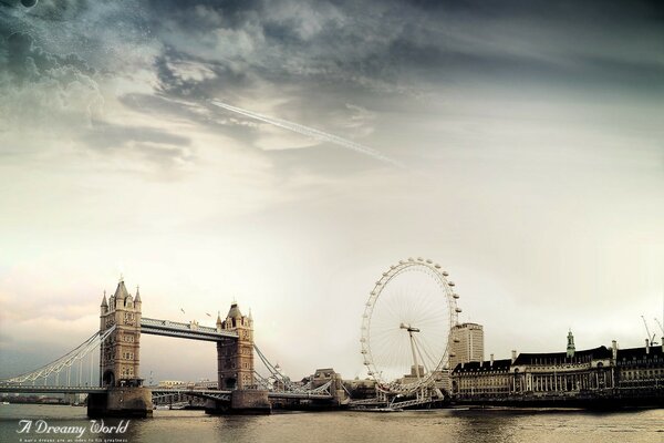 Der Himmel über London in einer verträumten Welt