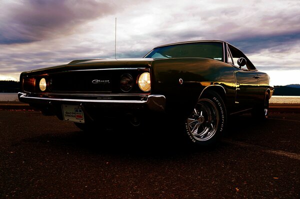 Detailed photo of headlights r/t 1968