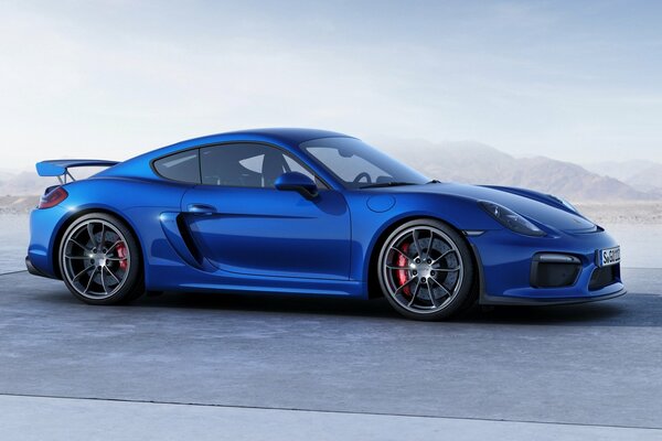 Blauer Porsche cayman gt4 2015