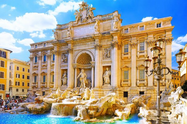 The architectural landmark of Italy is the Trevi fountain