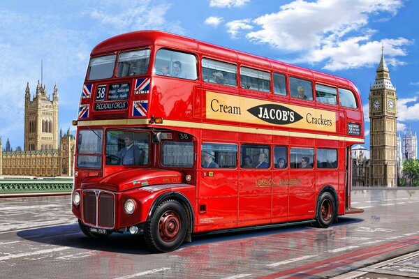 Red double-decker bus in London