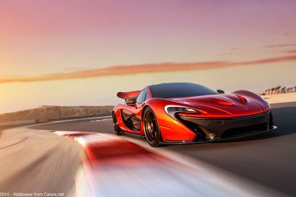 mclaren red sports car