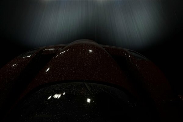 Ferrari Enzo at speed through the rain