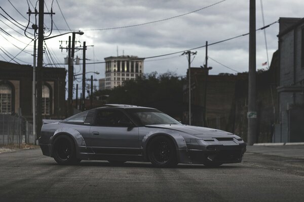 Beautiful car parked on the road