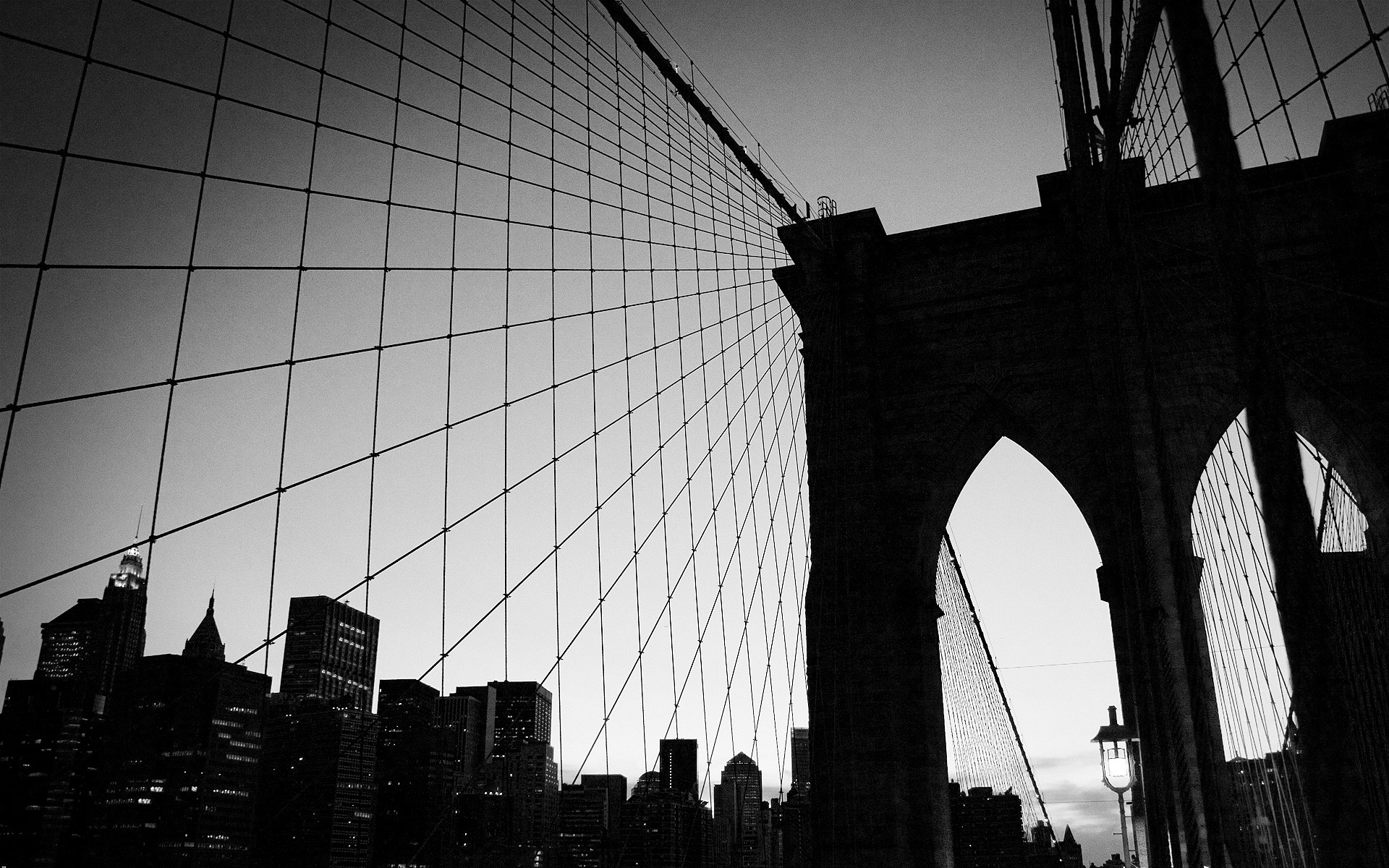 puente rejilla arco blanco y negro nueva york