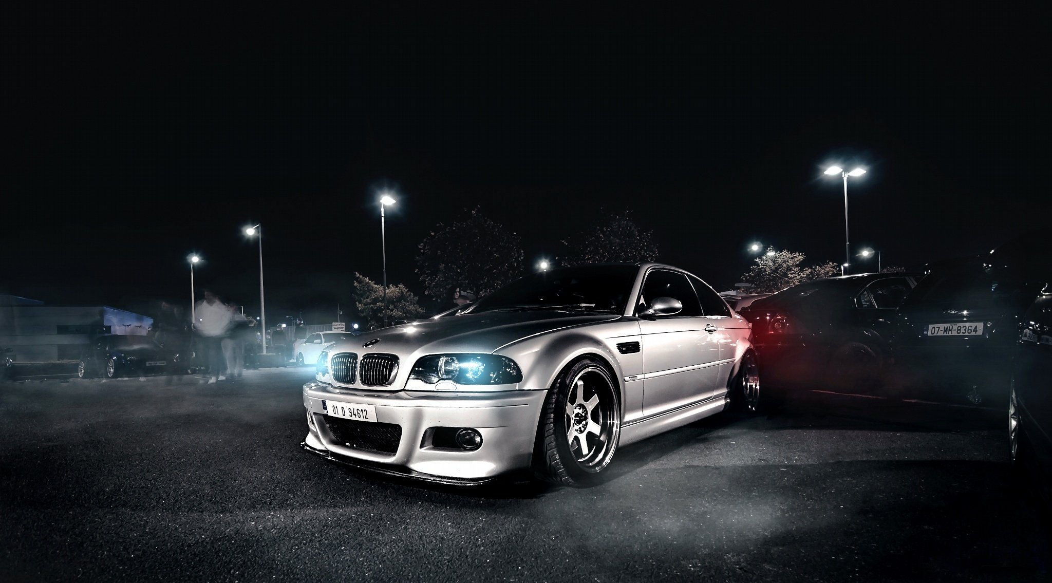 bmw m3 e46 silvery front night