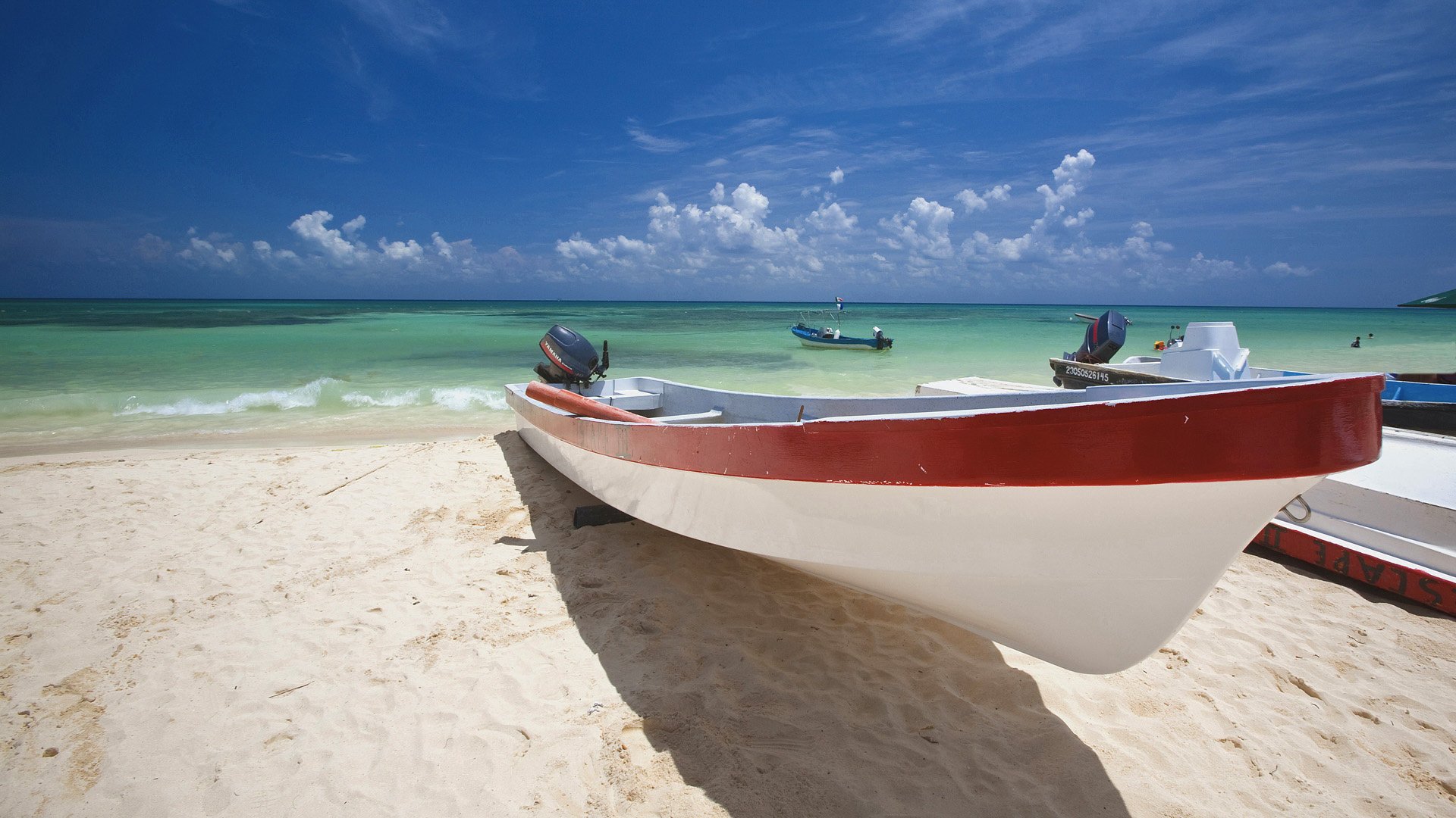 ea boat shore horizon surf waves summer footprints in the sand sand sky clouds cote d azur beach coast boats boat