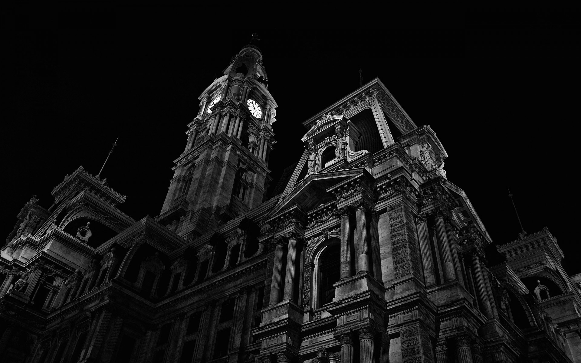 the chapel architecture black and white night philadelphia pennsylvania