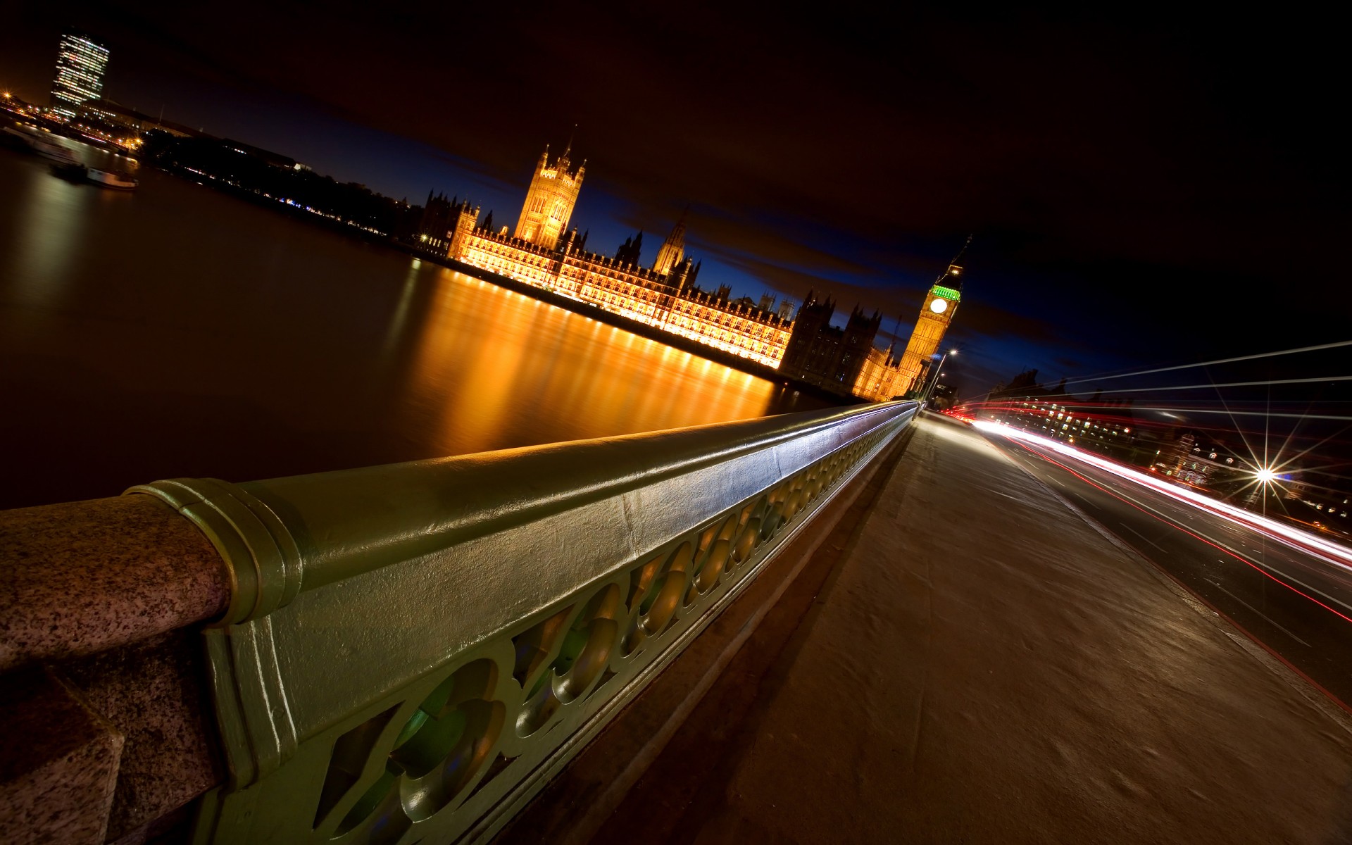 londres rivière pont nuit