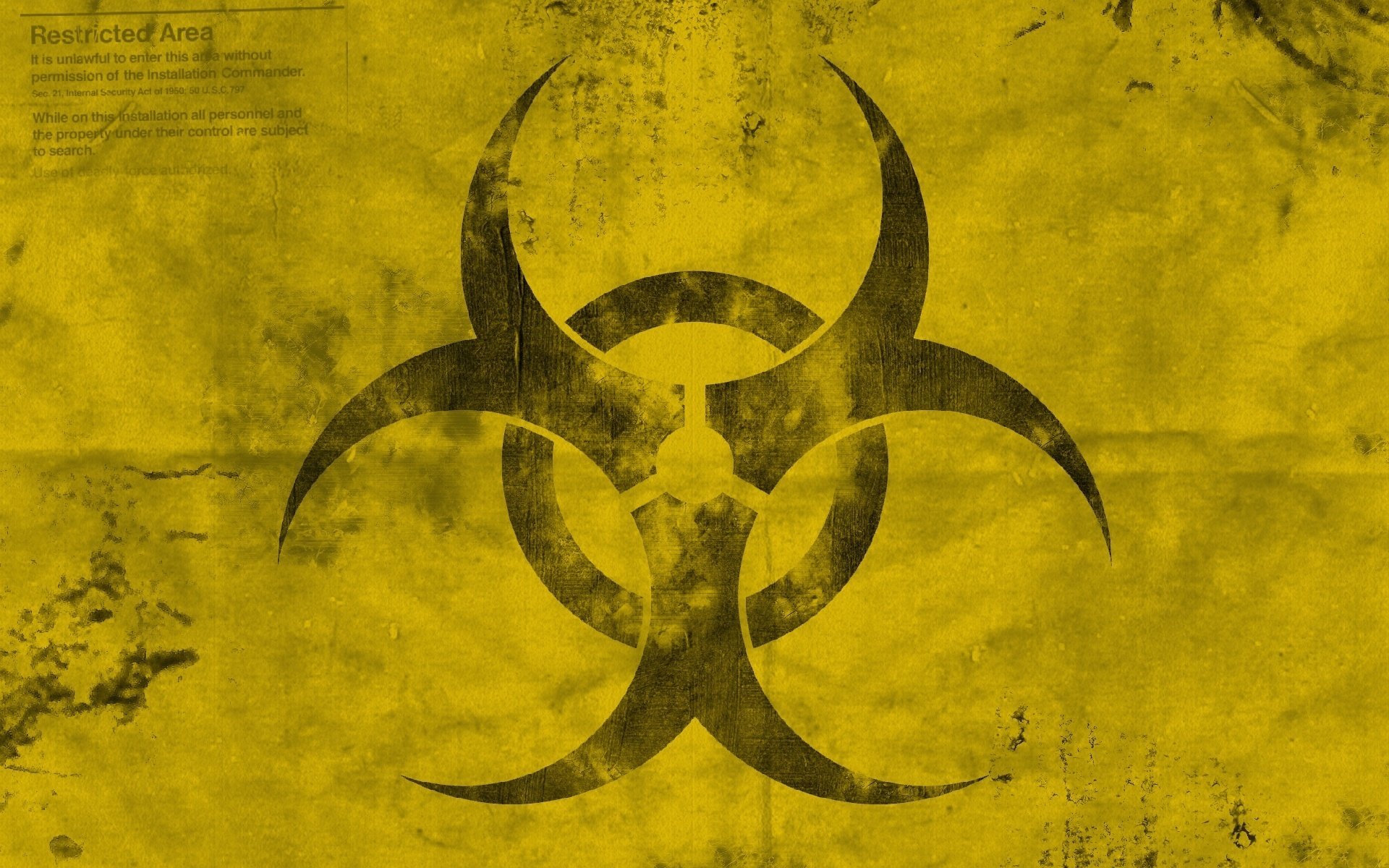 minimalismo biohazard contaminazione biologica distintivo emblema struttura giallo semplicità logo grigio graffi