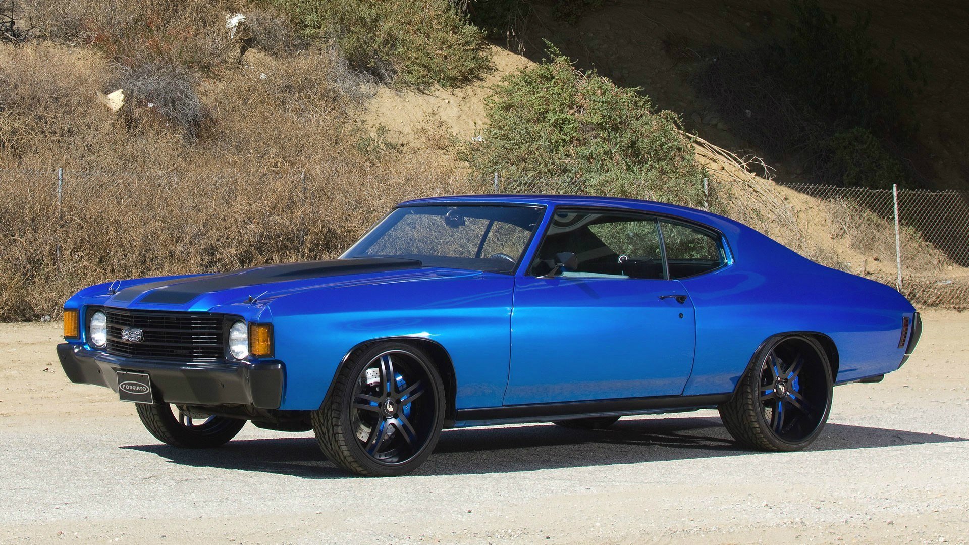 muskel-cer chevelle chevrolet muskel-car tuning blau