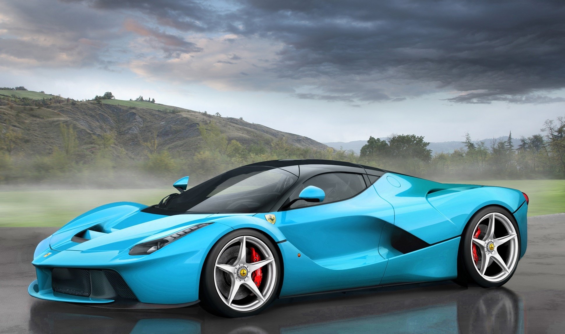 ferrari laferrari tiffany blue ferrari laferrari supersamochód