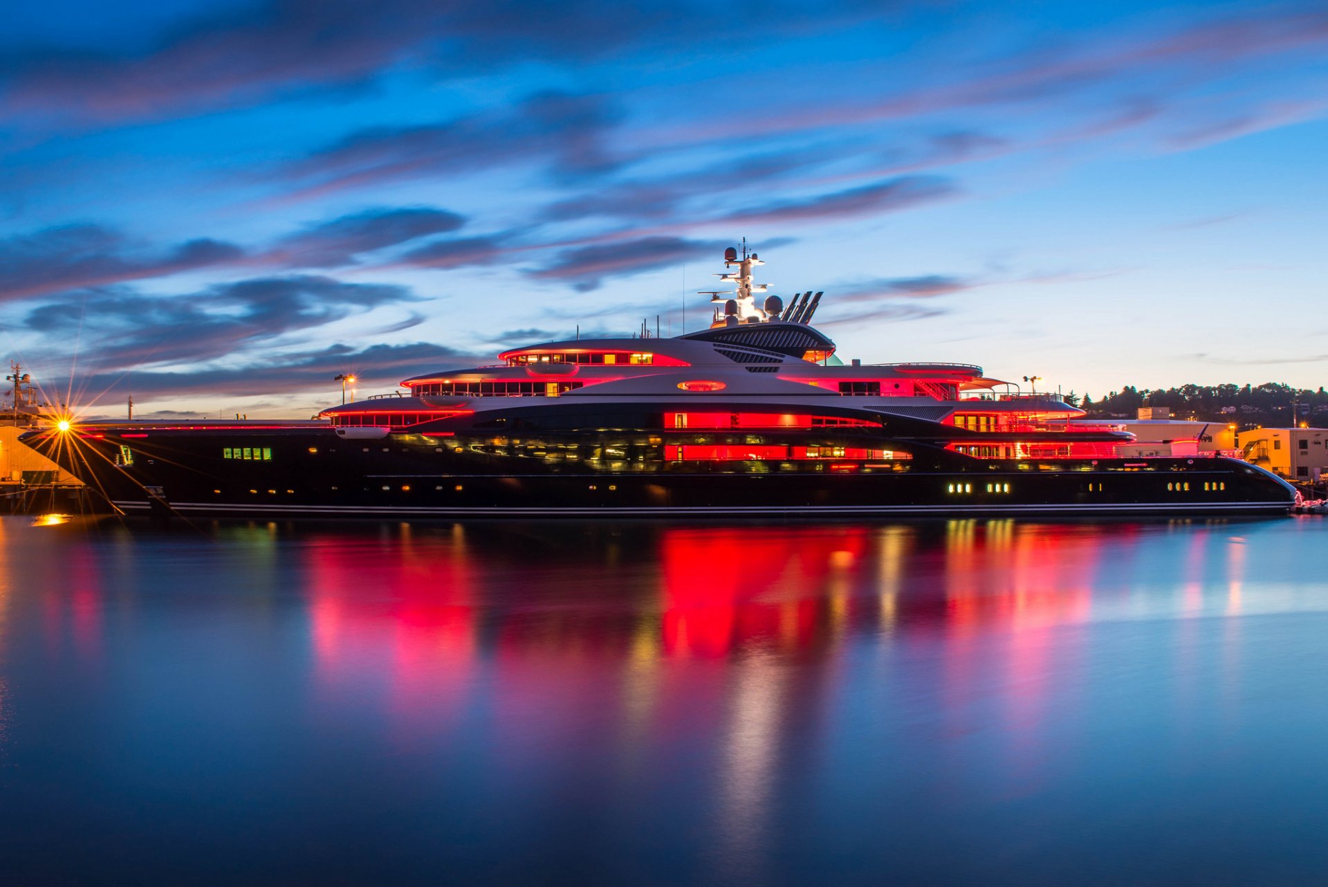 pier 90 seattle yacht abend dämmerung ozean pier