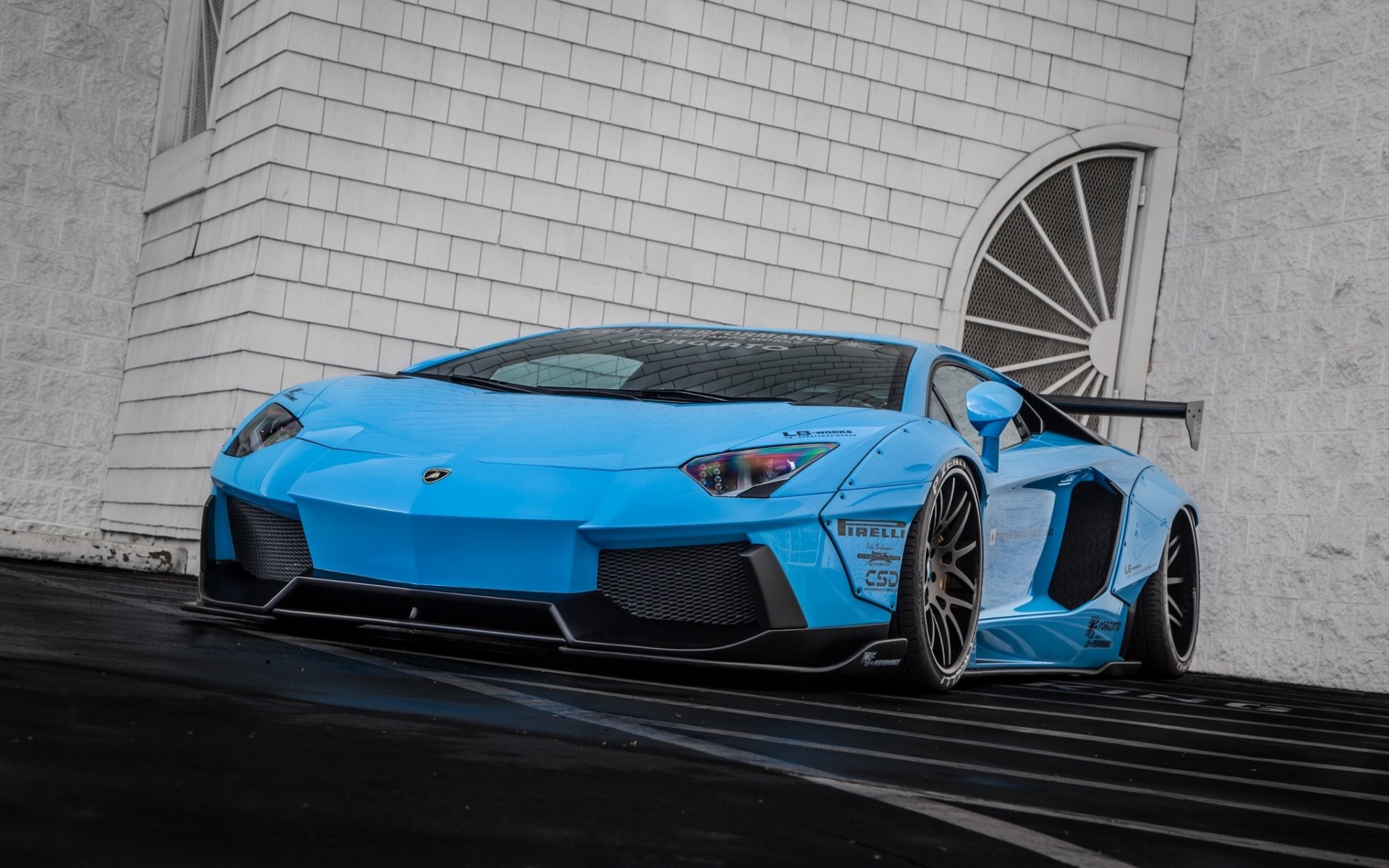 lamborghini aventador lp700-4 liberty walk blue supercar body front