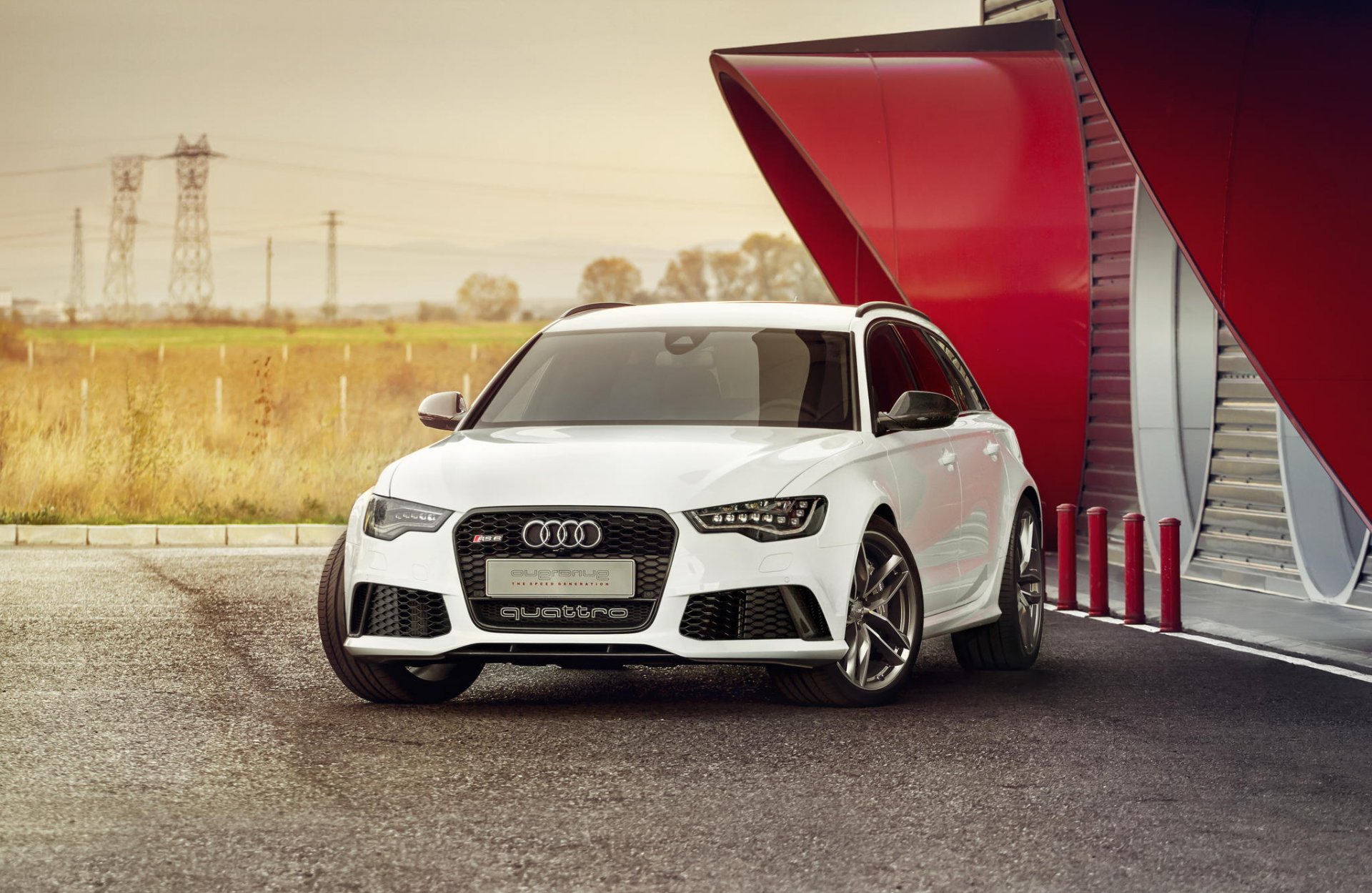 audi rs6 bianco anteriore