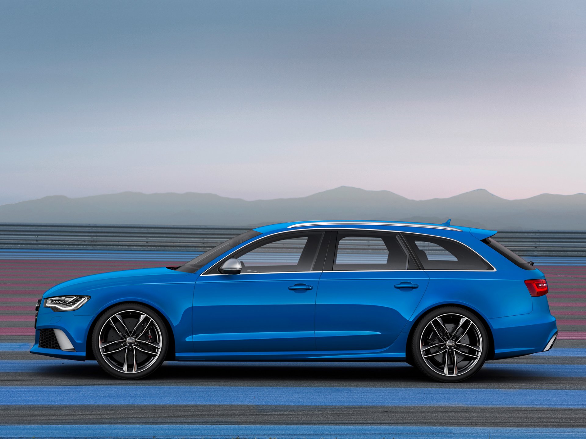 audi rs6 avant coche papel pintado azul