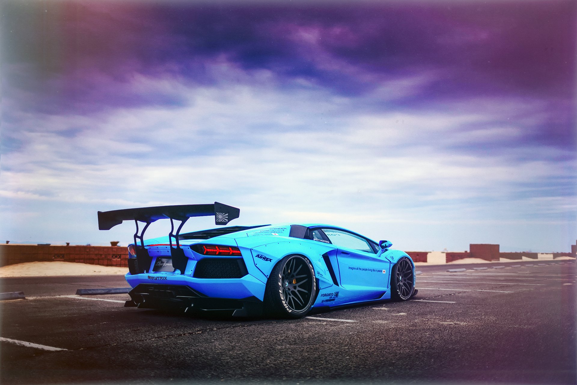 lamborghini aventador lp700-4 liberty walk performance blue shark