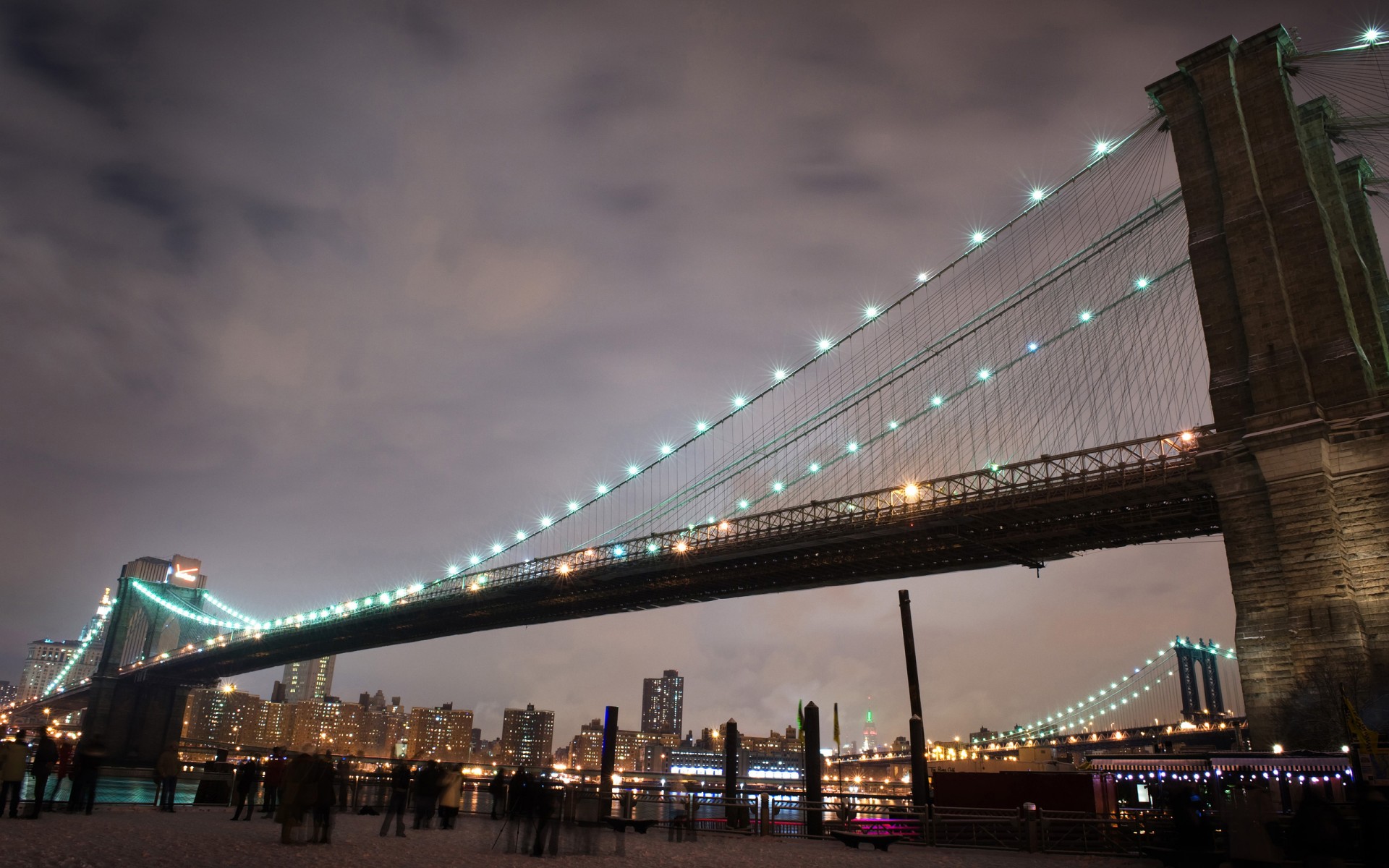 brücke new york lichter menschen