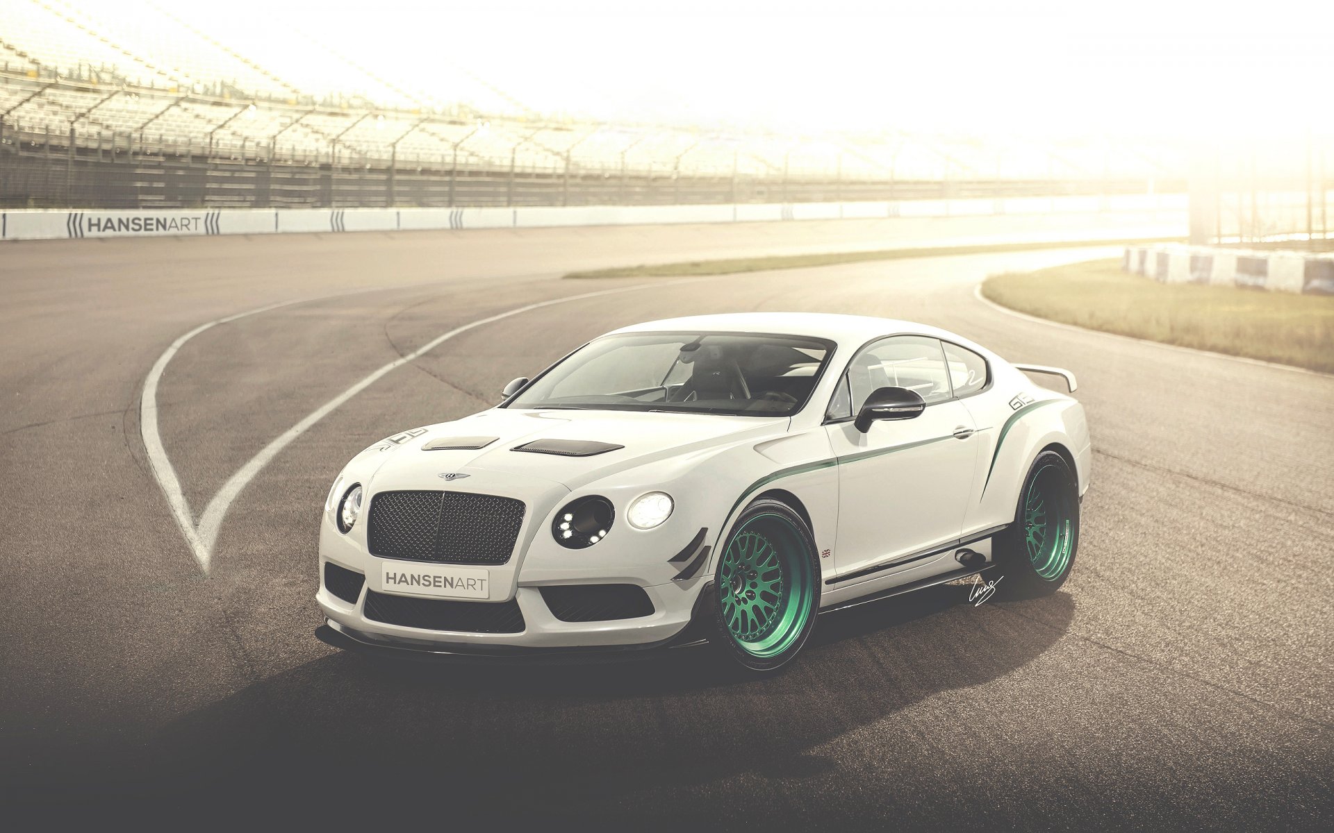 bentley continental gt3-r hansenart hansen arte por ilpoli actualización de la carrera blanco bólido arte bentley continental arte