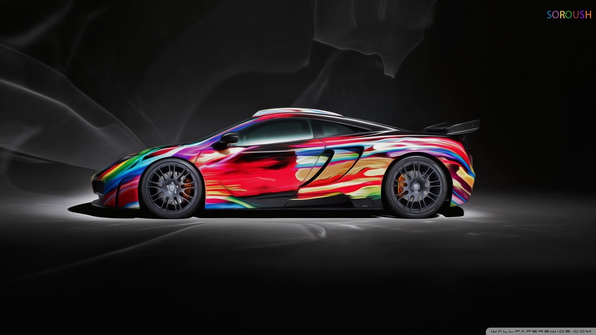 supercar multicolore mclaren