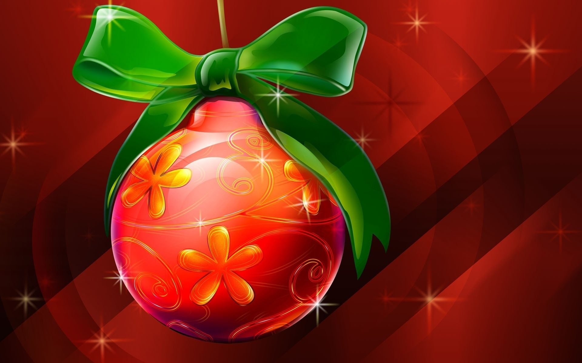 festive christmas christmas shinging ball new year christmas holiday ball toy patterns red background glare bow glow holidays drawings anime christmas decorations christmas decoration