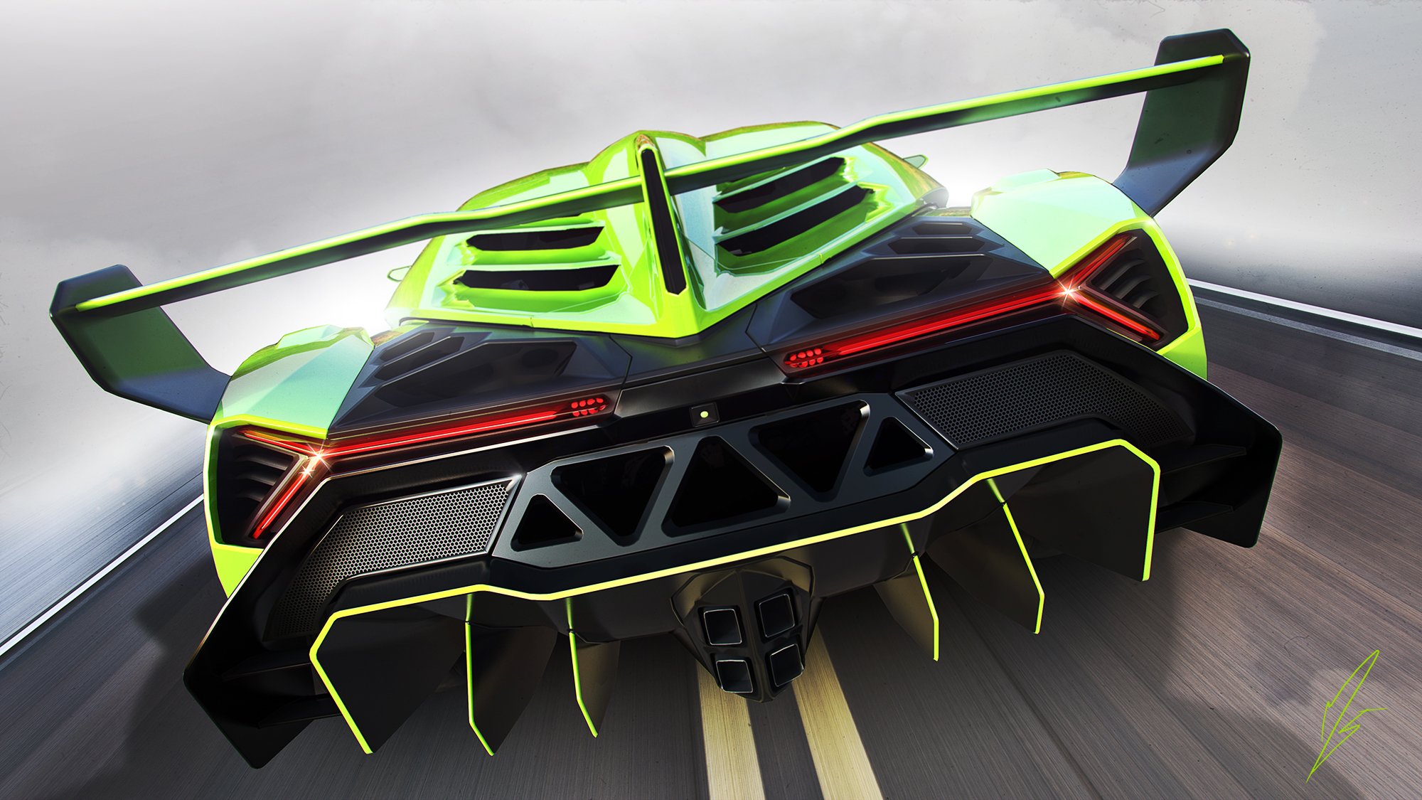 lamborghini veneno superdeportivo autoempapelado trasero