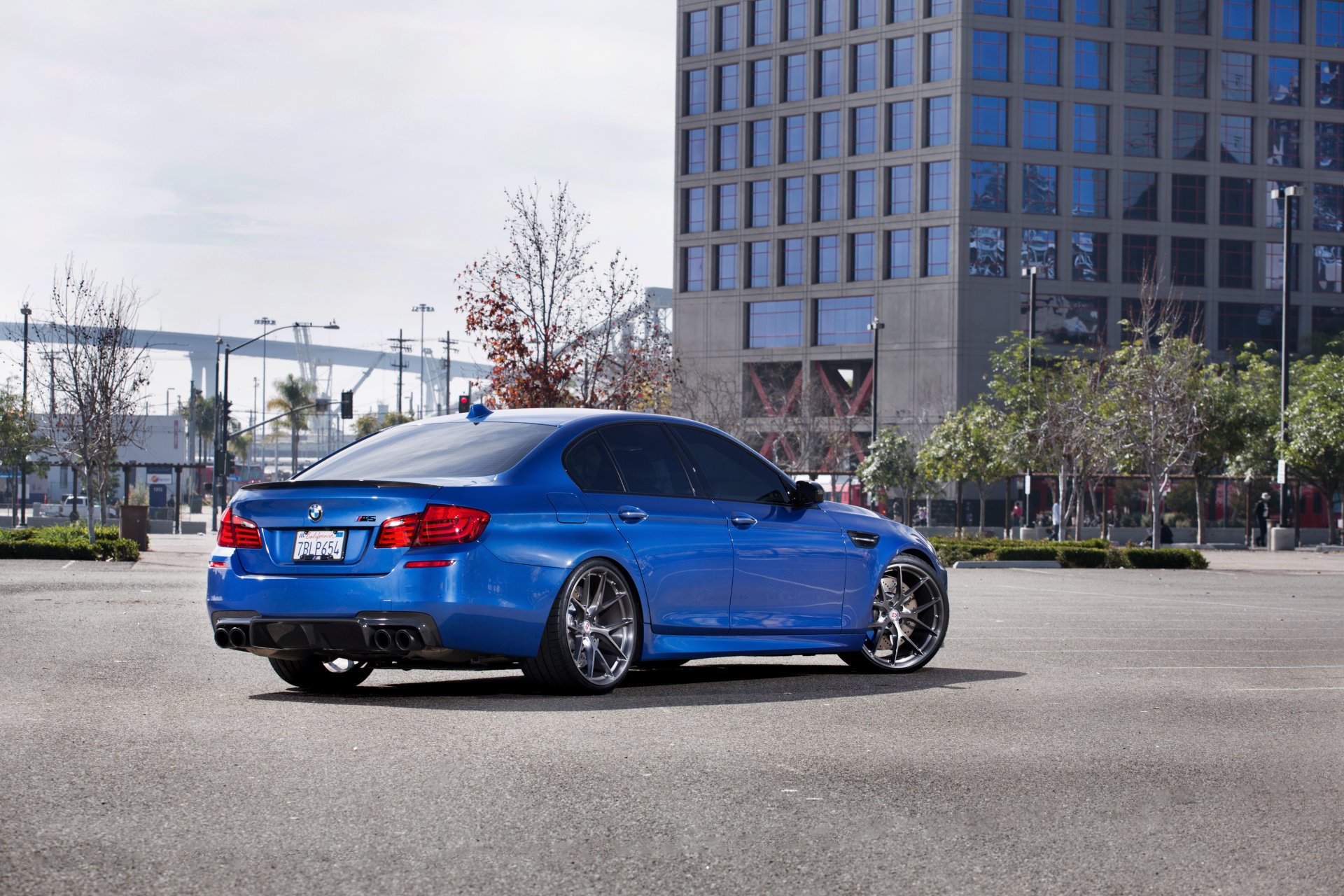 bmw m5 f10 monte carlo blue bmw blue rear shadow reflection