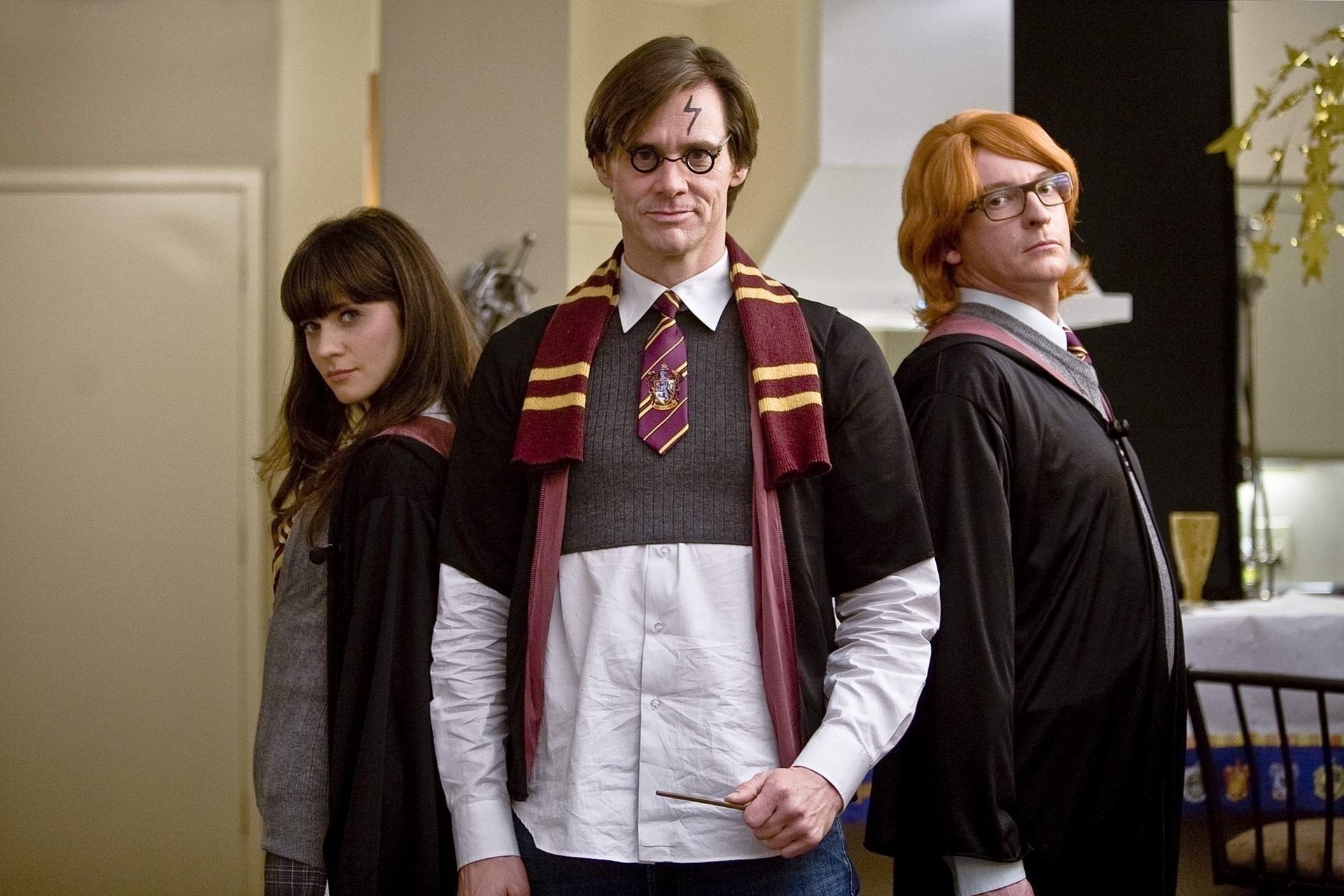 harry potter yes man siempre di sí jim carey jim carrey cicatriz parodia colectivo personas hombres actores de cine películas películas chicas mujeres morenas ojos gafas mirada