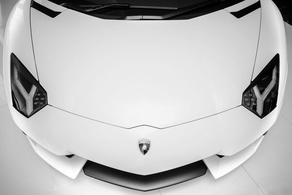 La Lamborghini blanche est belle dans sa simplicité