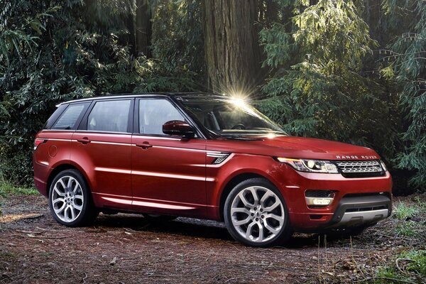 English Range rover SUV out of town